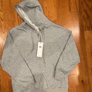 ALO Yoga Zip-Up Gray Sweater